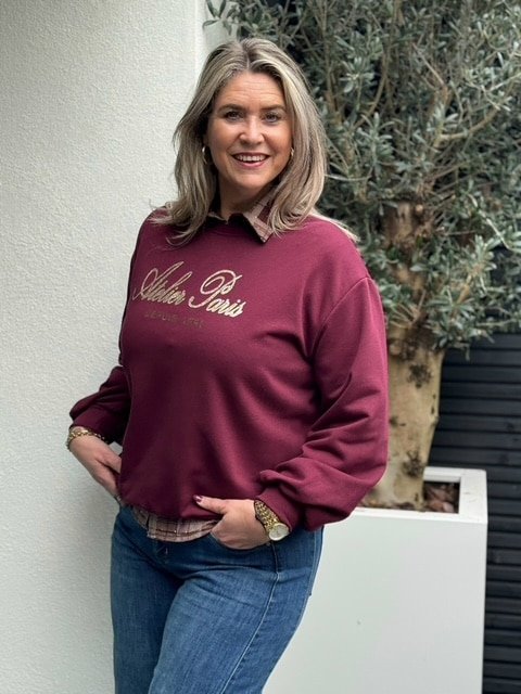 Sweater Paris met gouden tekst Gemma Ricceri