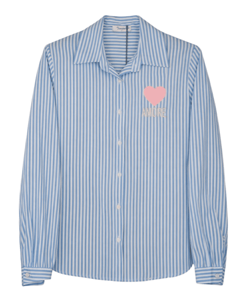 Stijlvolle Blouse gestreept Amore lichtblauw Gemma Ricceri
