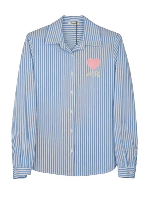 Stijlvolle Blouse gestreept Amore lichtblauw Gemma Ricceri