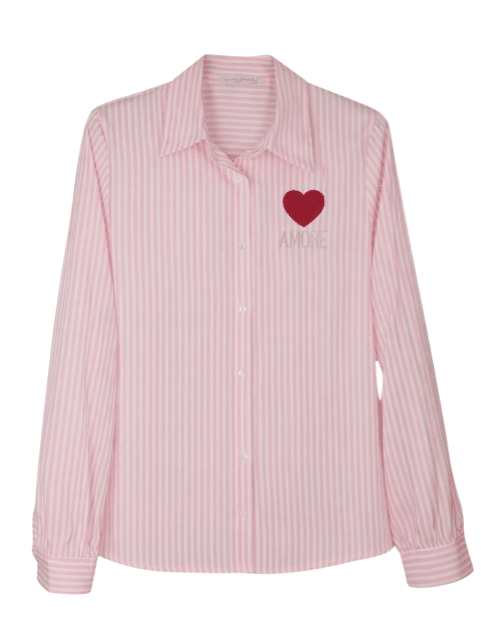 Gestreepte Blouse Amore roze Gemma Ricceri