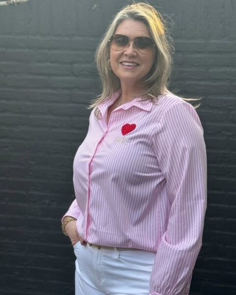 Gestreepte Blouse Amore Roze Gemma Ricceri