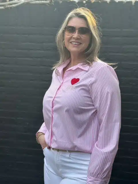 Gestreepte Blouse Amore Roze Gemma Ricceri Gestreepte Blouse Amore Roze Gemma Ricceri