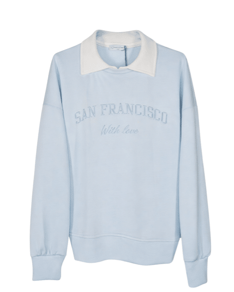 Sweater met Kraagje Licht Blauw Gemma Ricceri