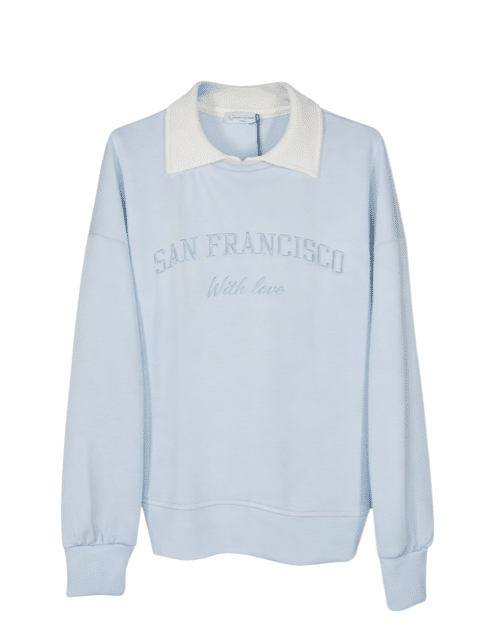 Sweater met Kraagje Licht Blauw Gemma Ricceri