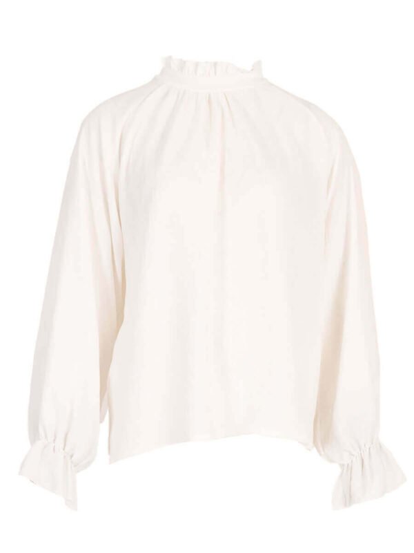 Blouse met Roezel Kraag Wit Azzurro