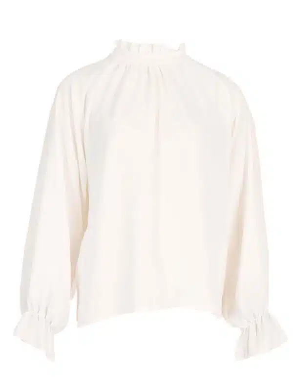 Blouse met Roezel Kraag Wit Azzurro