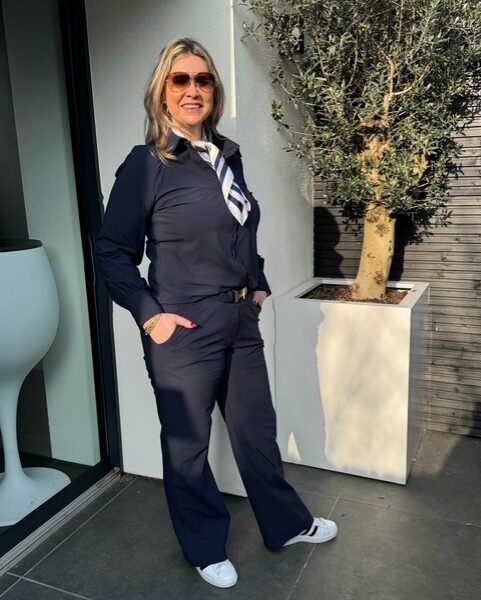 Triple Nine Travelstof Blouse Navy 5919 Triple Nine Travelstof Blouse Navy 5919