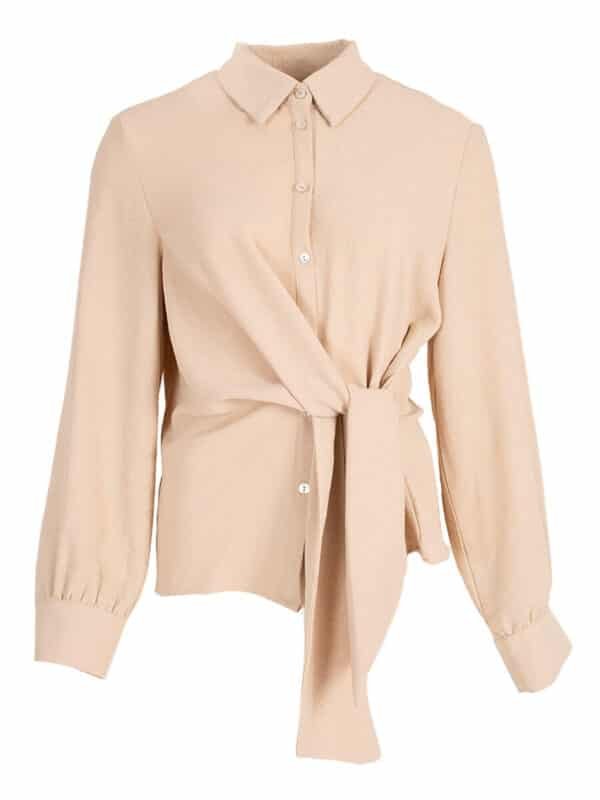 Knoopblouse Beige Azzurro