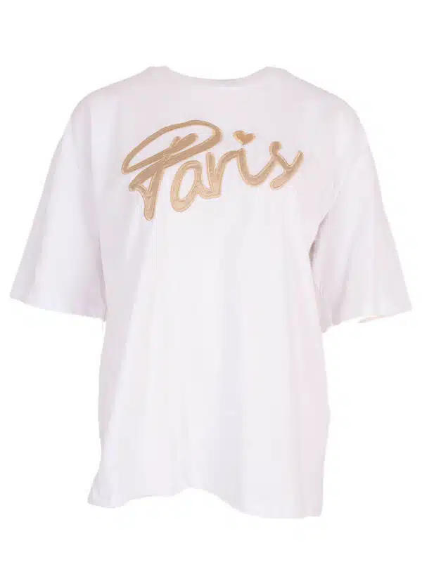 T-shirt Paris wit beige Azzurro