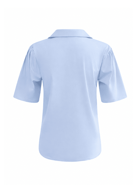 Triple Nine blouse rouches lichtblauw 5931 Triple Nine blouse rouches lichtblauw 5931