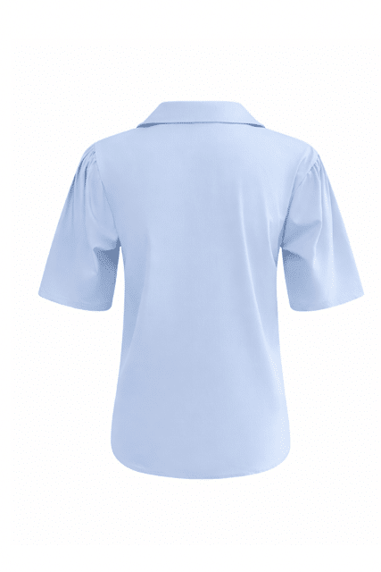 Triple Nine blouse rouches lichtblauw 5931 Triple Nine blouse rouches lichtblauw 5931