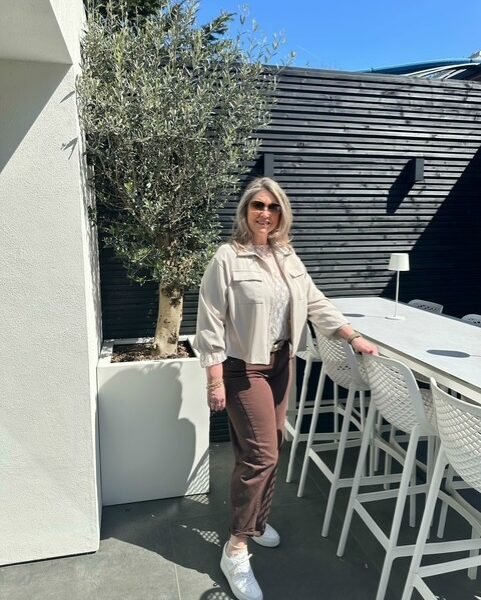 Blouse Jasje met rits beige Vera Jo