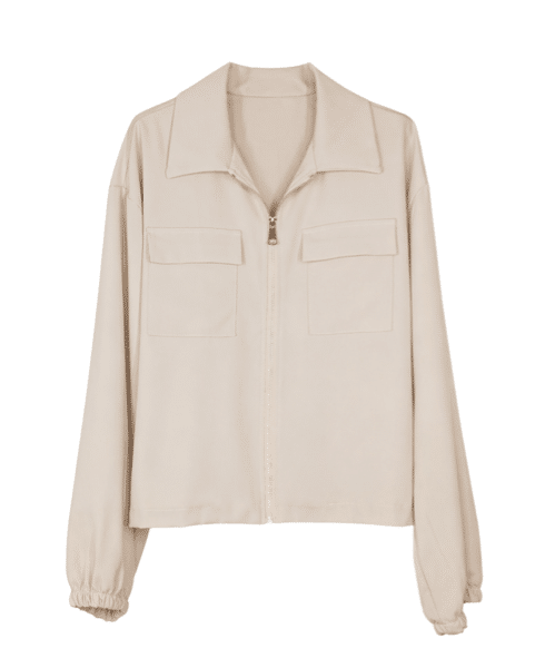 Blouse Jasje met rits beige Vera Jo