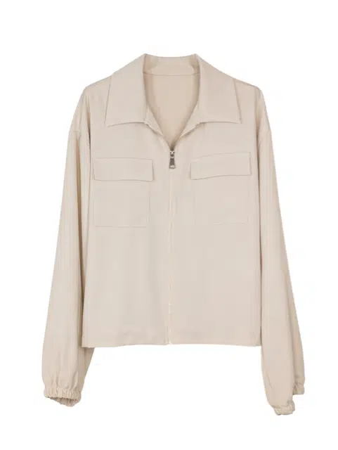 Blouse Jasje met rits beige Vera Jo