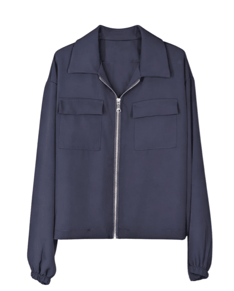 Blouse Jasje met rits donkerblauw Vera Jo