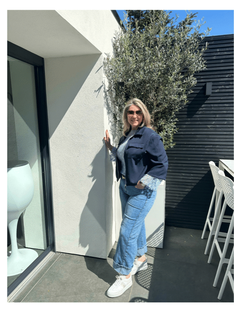 Blouse Jasje met rits donkerblauw Vera Jo