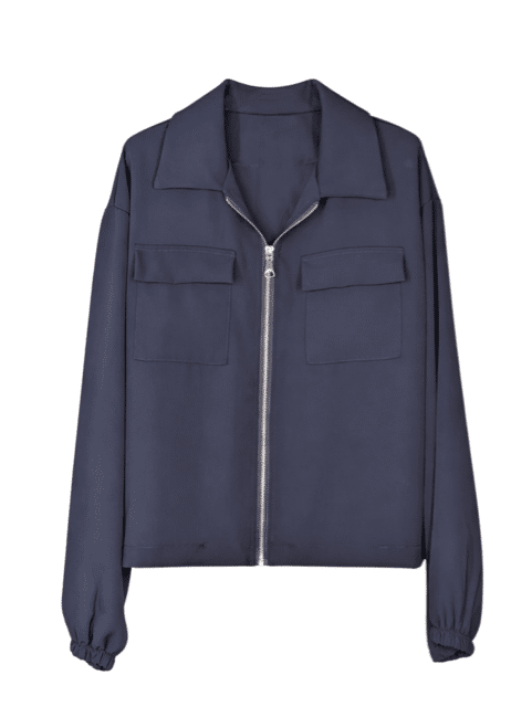 Blouse Jasje met rits donkerblauw Vera Jo