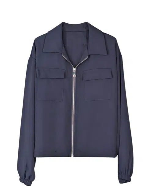 Blouse Jasje met rits donkerblauw Vera Jo