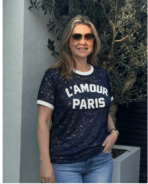 Kanten Shirt L' Amour - Donkerblauw Kanten Shirt L' Amour - Donkerblauw
