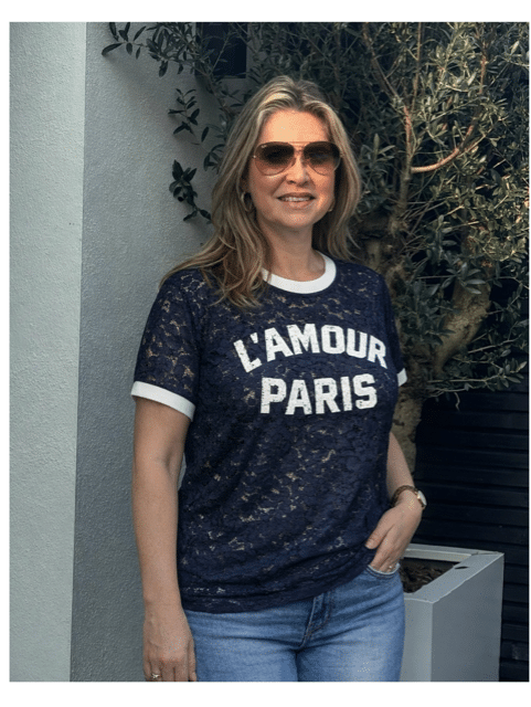 Kanten Shirt L' Amour - Donkerblauw