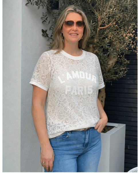 Kanten Shirt L’ Amour – Wit Kanten Shirt L’ Amour – Wit