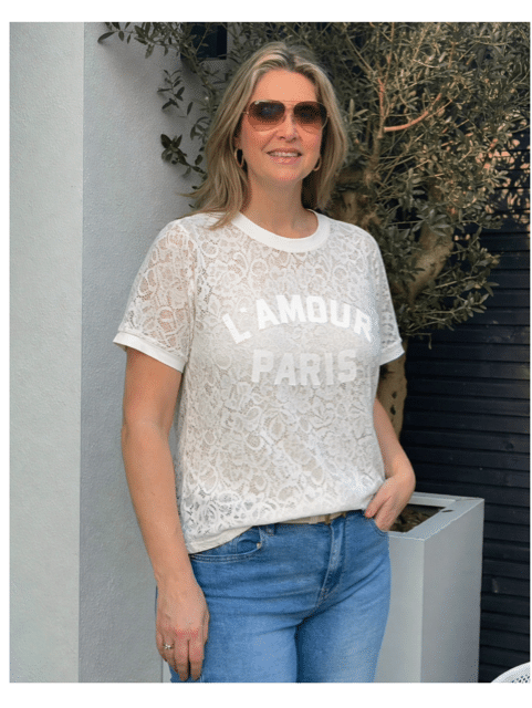 Kanten Shirt L’ Amour – Wit
