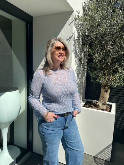 Kanten top Licht Blauw Vera Jo Kanten top Licht Blauw Vera Jo