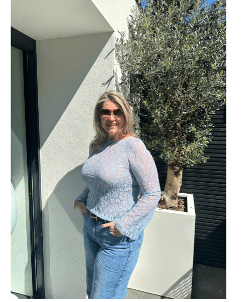 Kanten top Licht Blauw Vera Jo