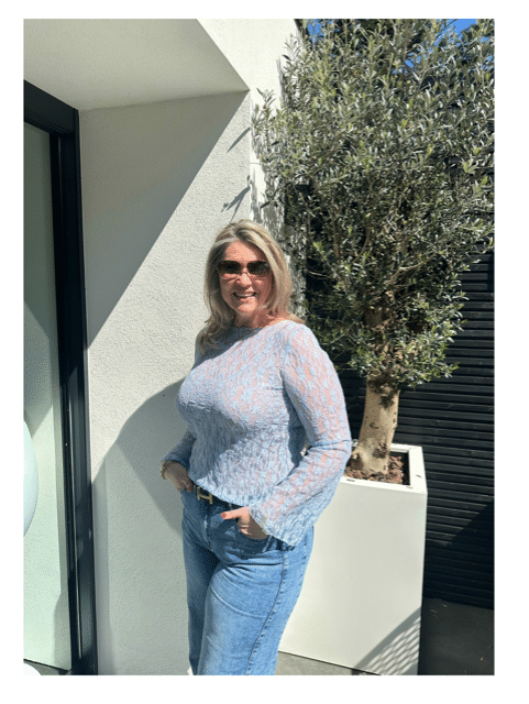 Kanten top Licht Blauw Vera Jo