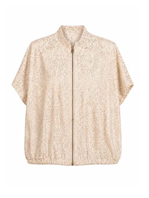 Kanten Jasje met Pailletten Beige