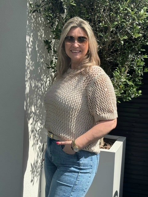 Top Gehaakt met Pailletten Beige