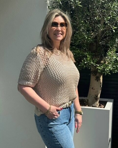 Top Gehaakt met Pailletten Beige