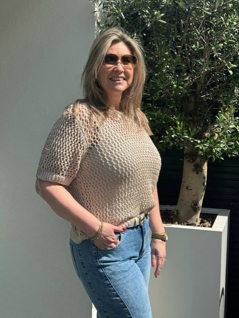 Top Gehaakt met Pailletten Beige