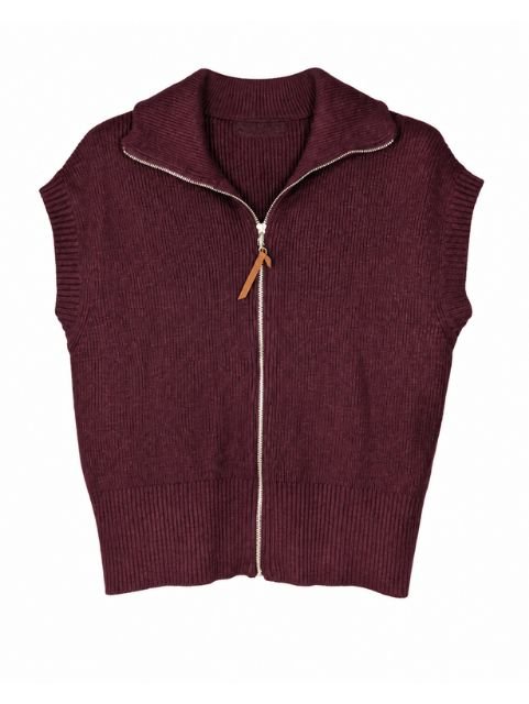Gilet met Rits Bordeaux Gemma Ricceri