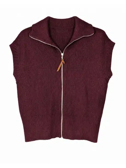 Gilet met Rits Bordeaux Gemma Ricceri