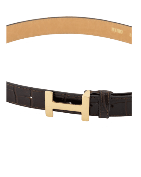 Riem Hera Croco Bruin Gouden Gesp Riem Hera Croco Bruin Gouden Gesp