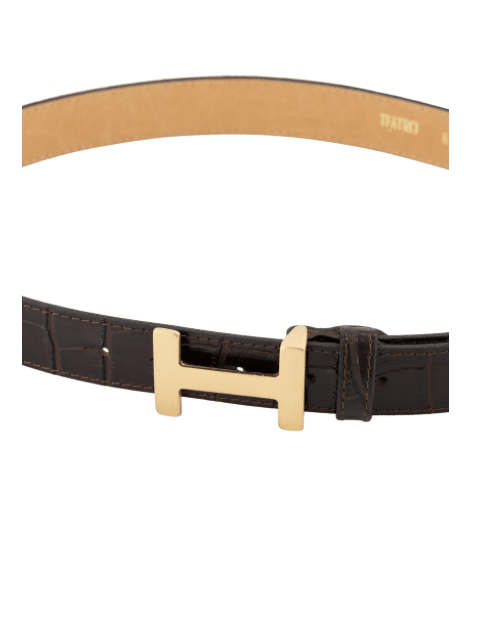 Riem Hera Croco Bruin Gouden Gesp Riem Hera Croco Bruin Gouden Gesp