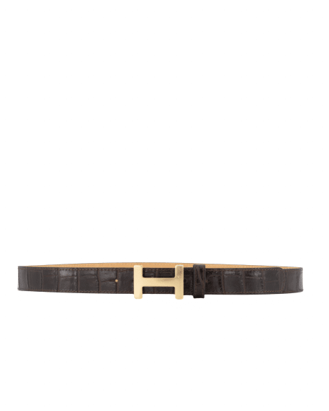 Riem Hera Croco Bruin Gouden Gesp Riem Hera Croco Bruin Gouden Gesp