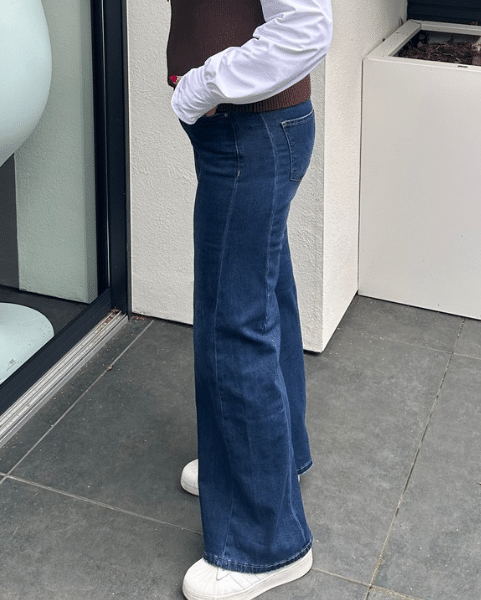 Wide leg jeans donkerblauw
