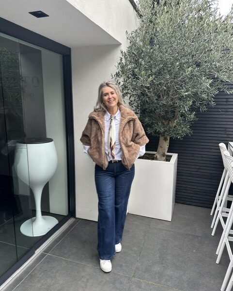 Wide leg jeans donkerblauw