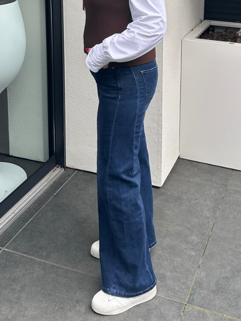 Wide leg jeans donkerblauw