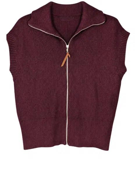 Gilet met Rits Bordeaux Gemma Ricceri