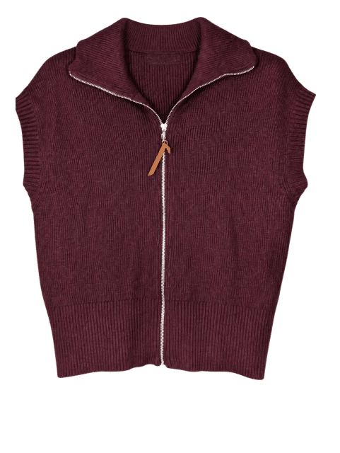 Gilet met Rits Bordeaux Gemma Ricceri
