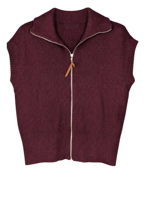 Gilet met Rits Bordeaux Gemma Ricceri