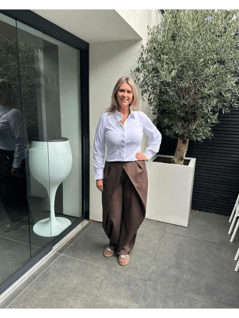 Pantalon Overslag Donkerbruin
