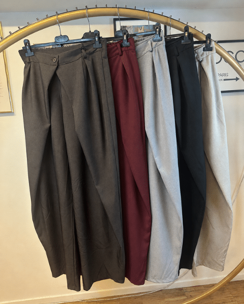 Pantalon Overslag Donkerbruin