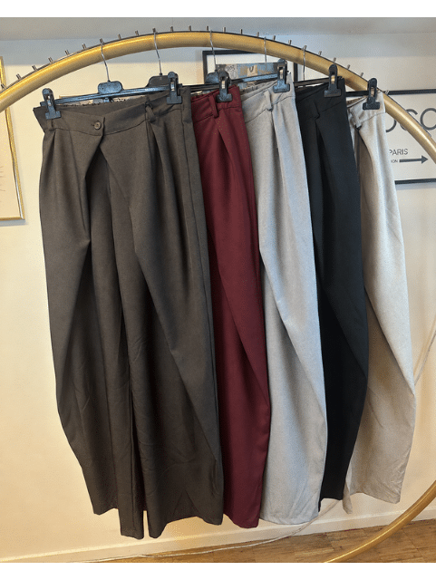 Pantalon Overslag Donkerbruin