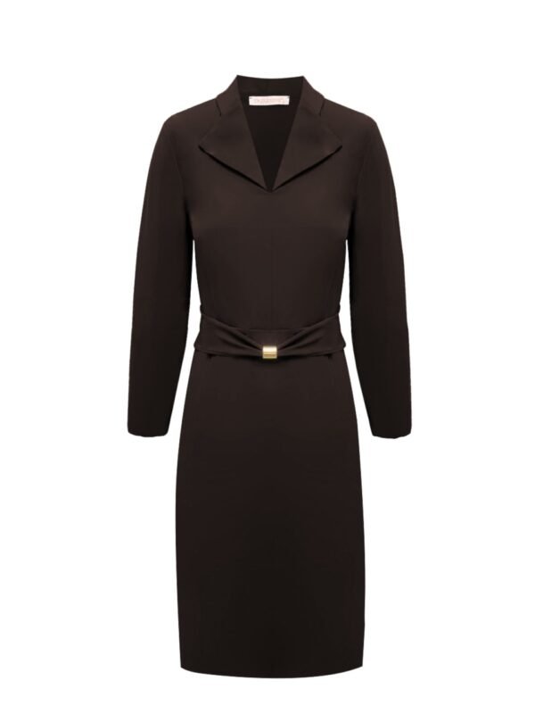 Triple Nine Jurk Met Riem Donkerbruin 51835