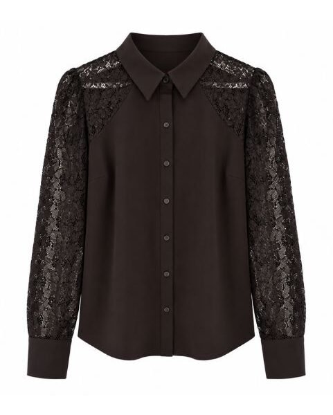 Triple Nine blouse donkerbruin BLS-5954 Triple Nine blouse donkerbruin BLS-5954